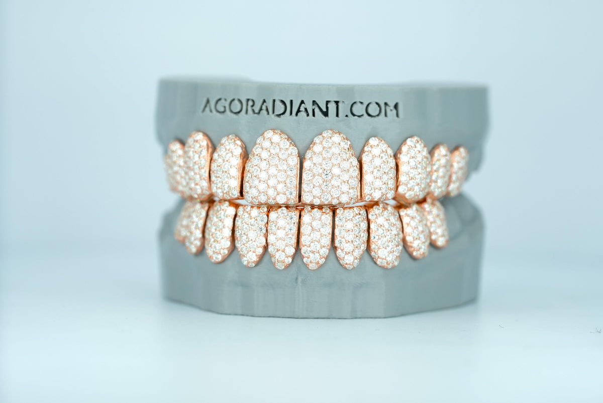 Full Bust Down VVS Moissanite Diamond Grillz Agoradiant