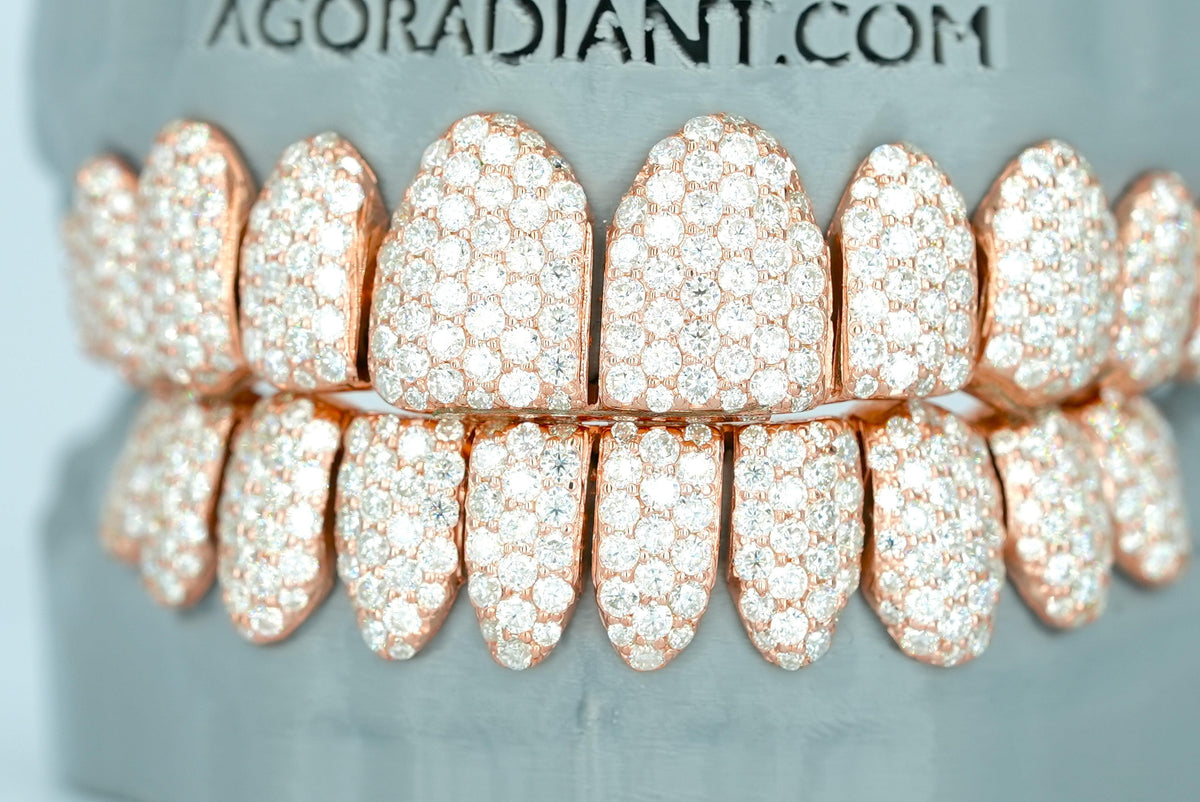 Full Bust Down VVS Moissanite Diamond Grillz Agoradiant