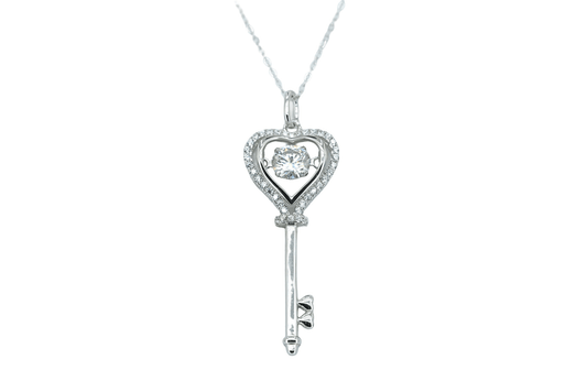 Key Necklaces 1.1ct tw Round VVS Moissanite - Agoradiant
