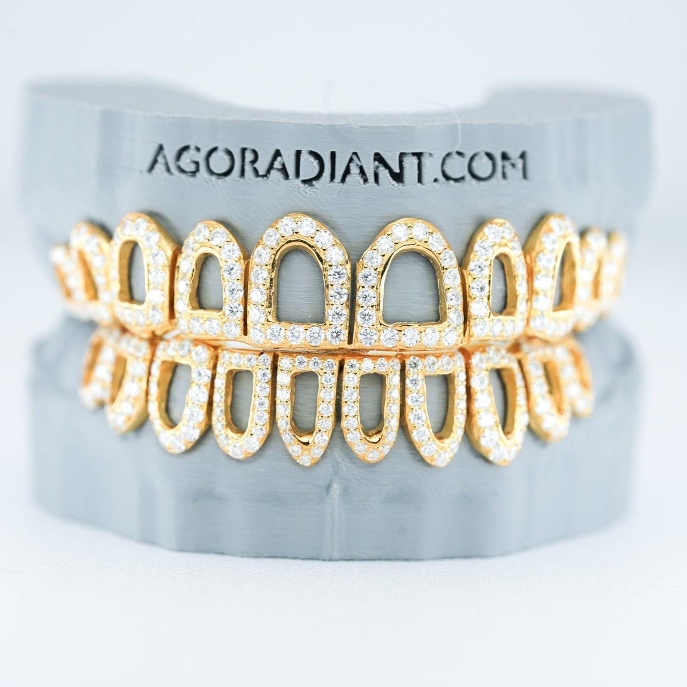 Open Face Bust Down VVS Moissanite Diamond Grillz Agoradiant