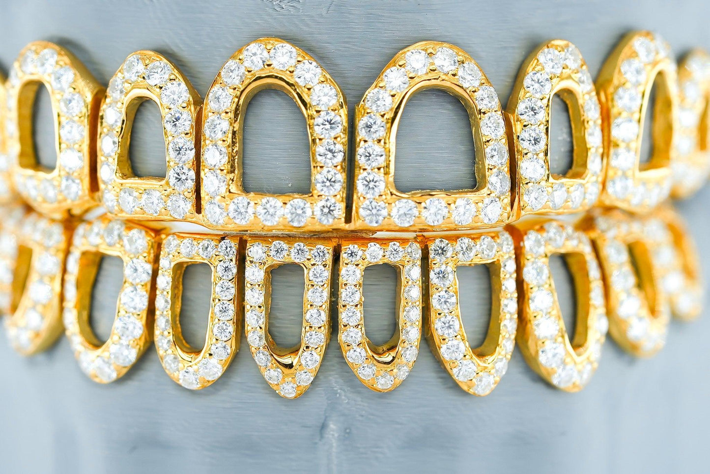 Open Face Bust Down VVS Moissanite Diamond Grillz - Agoradiant