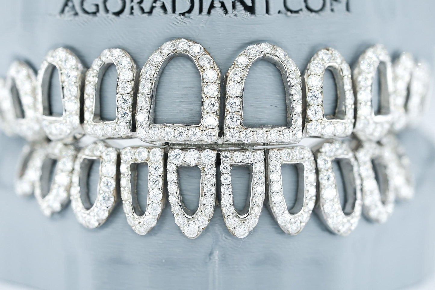 Open Face Bust Down VVS Moissanite Diamond Grillz - Agoradiant