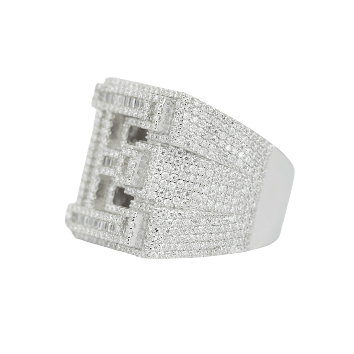 Round And Baguette Letter E Ring - Agoradiant