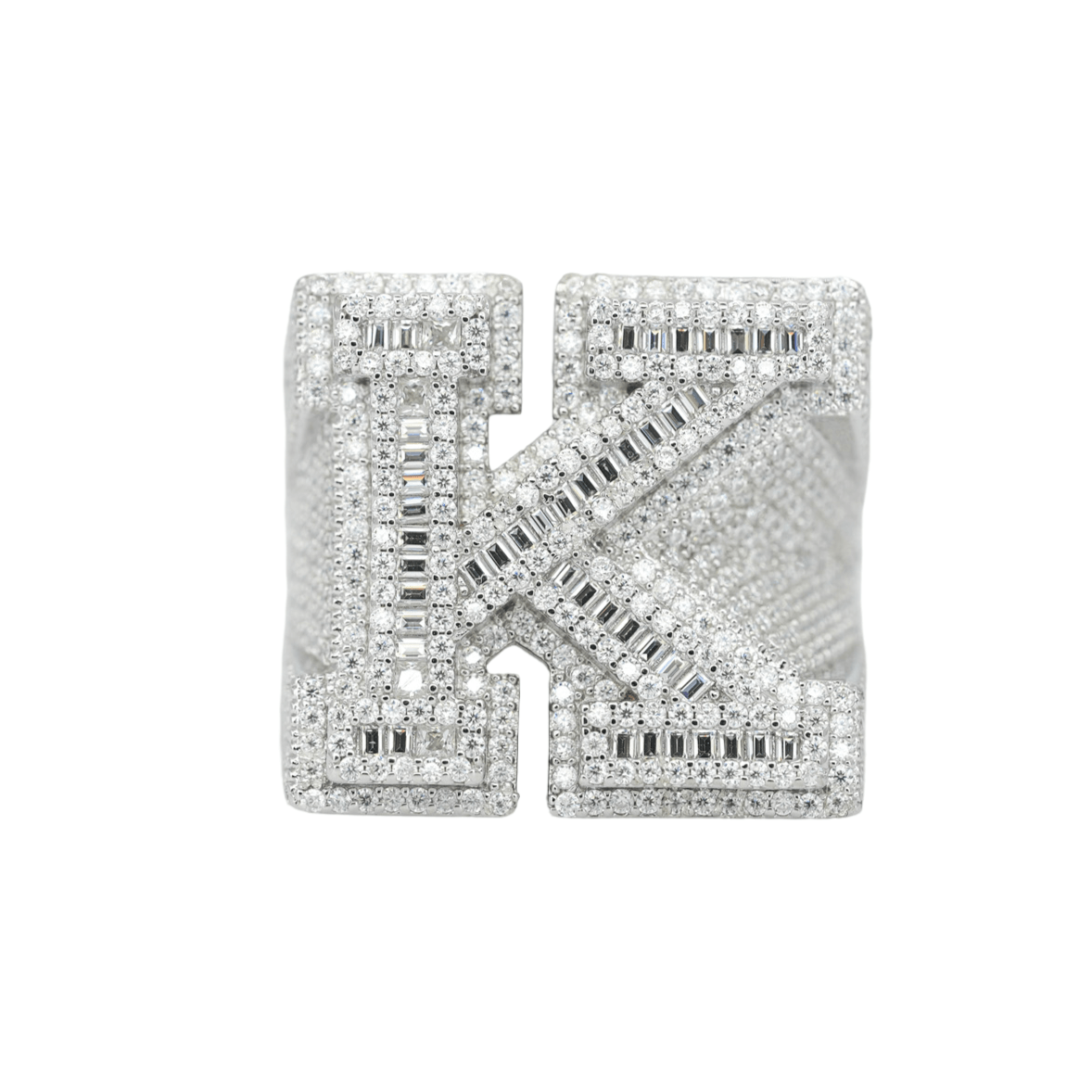 Round And Baguette Letter K Ring – Agoradiant