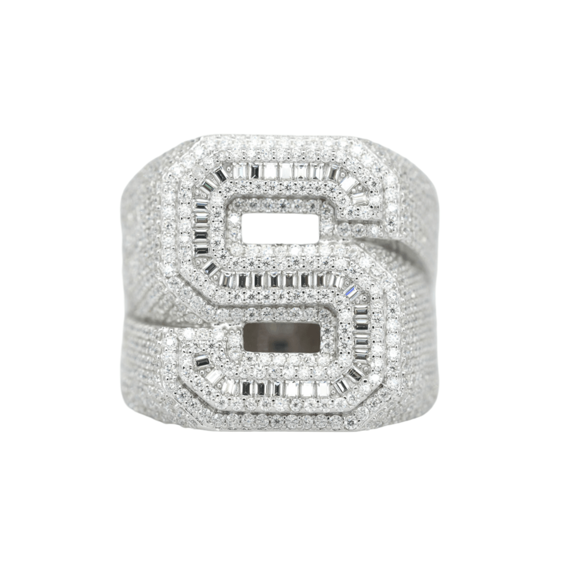 Round And Baguette Letter S Ring - Agoradiant