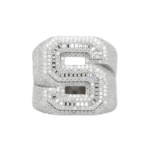 Round And Baguette Letter S Ring - Agoradiant