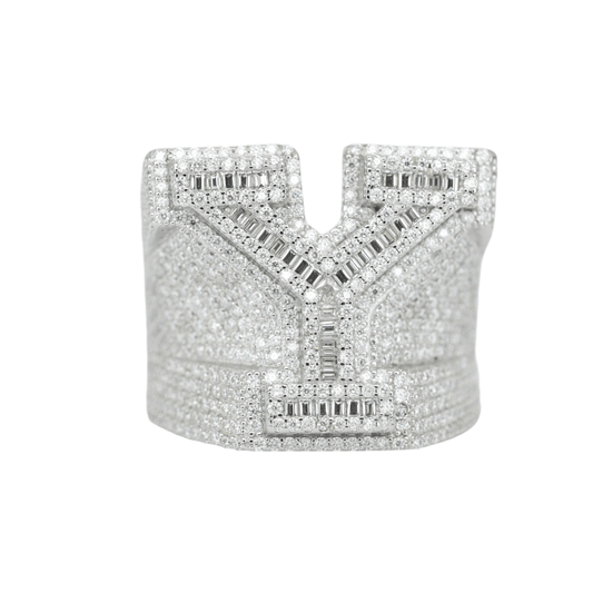 Round And Baguette Letter Y Ring - Agoradiant