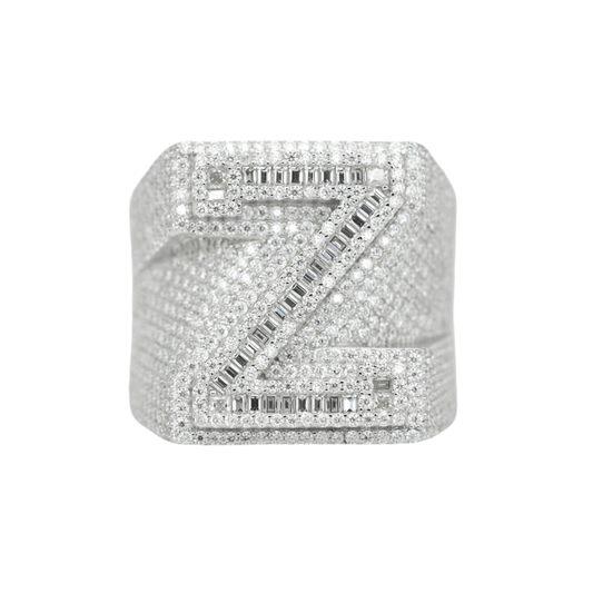 Round And Baguette Letter Z Ring - Agoradiant