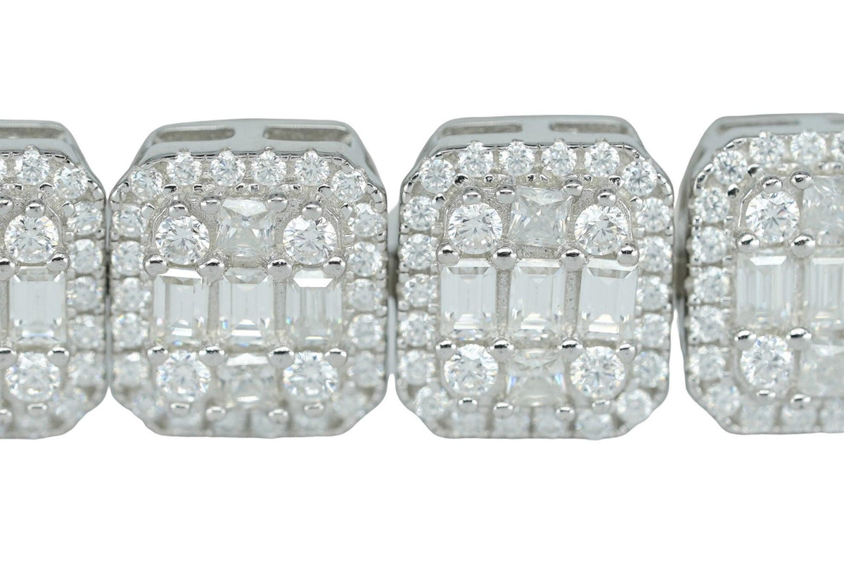 Round And Baguette VVS Moissanite Diamond Bracelet - Agoradiant