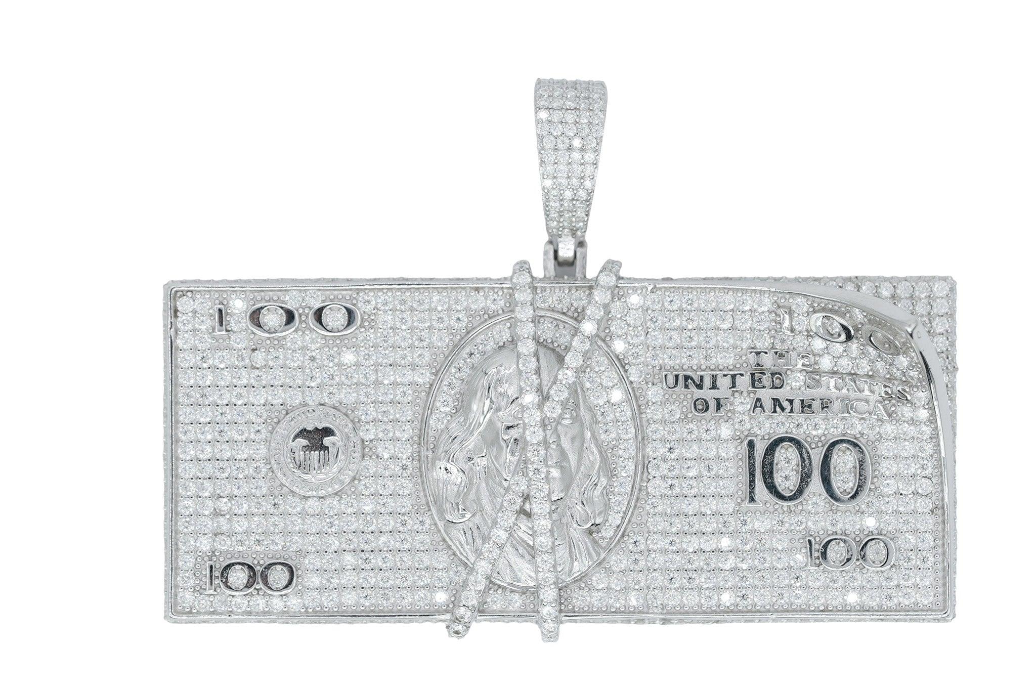 Round And Baguette VVS Moissanite Diamond Hunnid Rack Pendant – Agoradiant