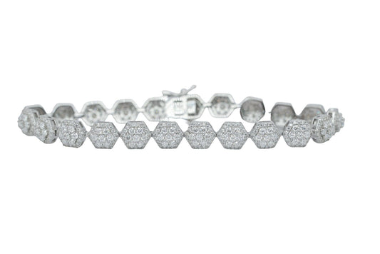 Round VVS Moissanite Diamond 2 Layer Flower Women Bracelet - Agoradiant