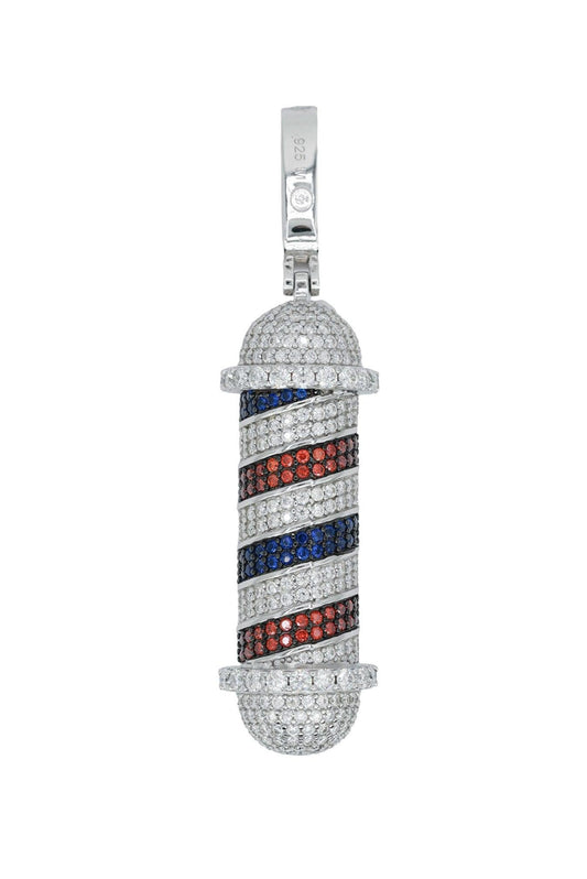 Round VVS Moissanite Diamond Barber Pole Pendant - Agoradiant