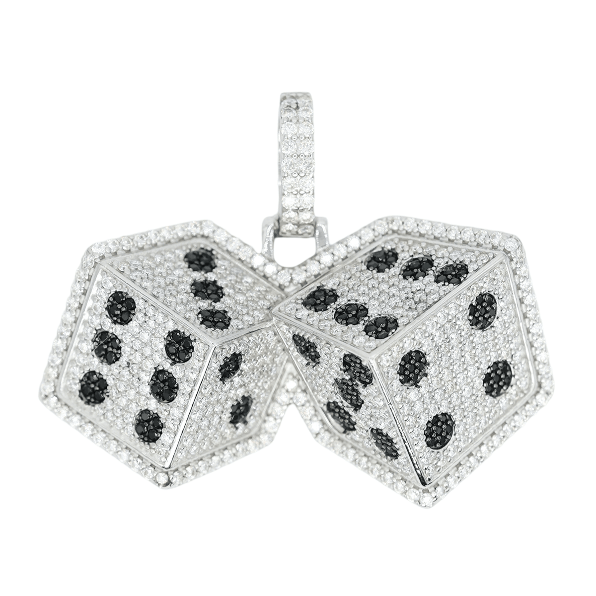 Round VVS Moissanite Diamond Dice Pendant - Agoradiant