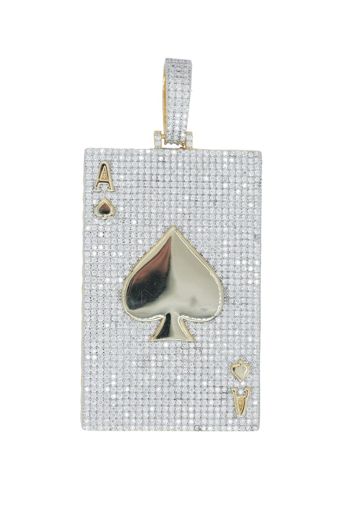 Round VVS Moissanite Diamond King Ace Pendant - Agoradiant