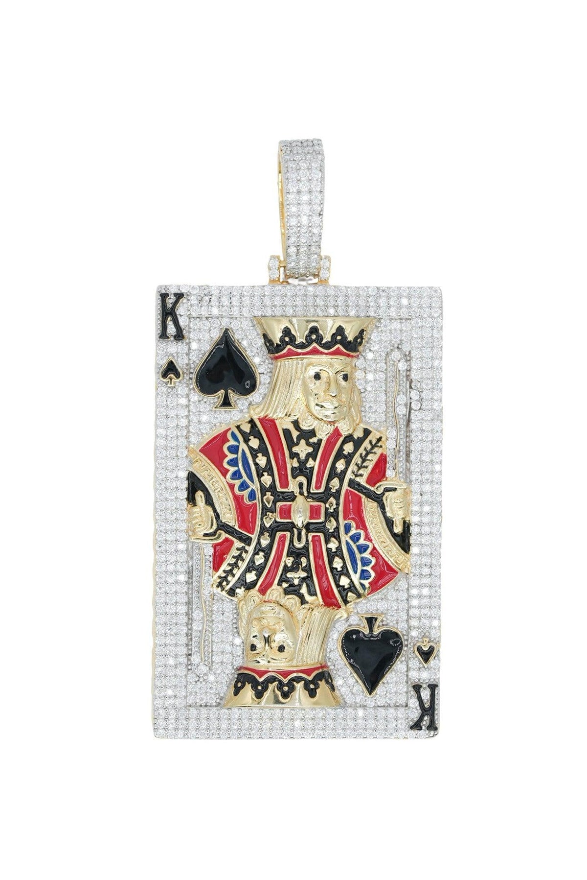 Round VVS Moissanite Diamond King Ace Pendant - Agoradiant