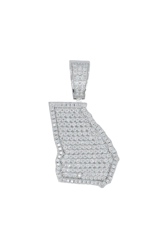 Round VVS Moissanite Diamond Small Atlanta State Pendant - Agoradiant