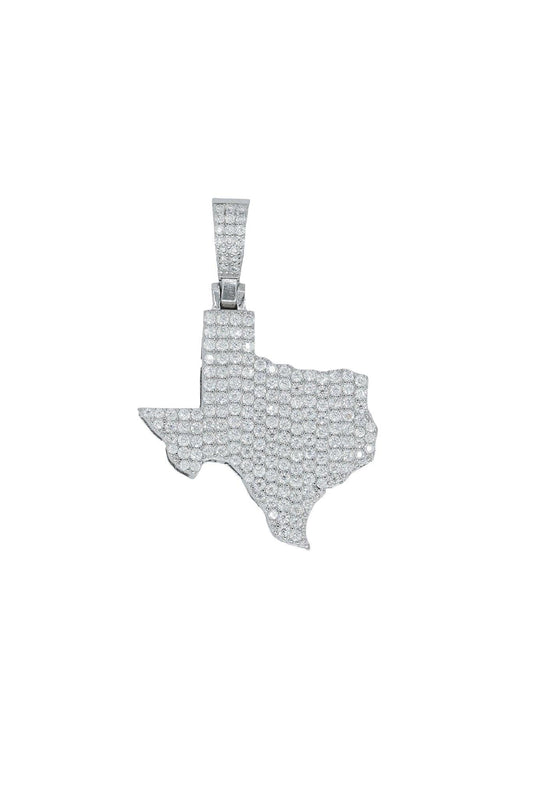 Round VVS Moissanite Diamond Small Texas State Pendant - Agoradiant