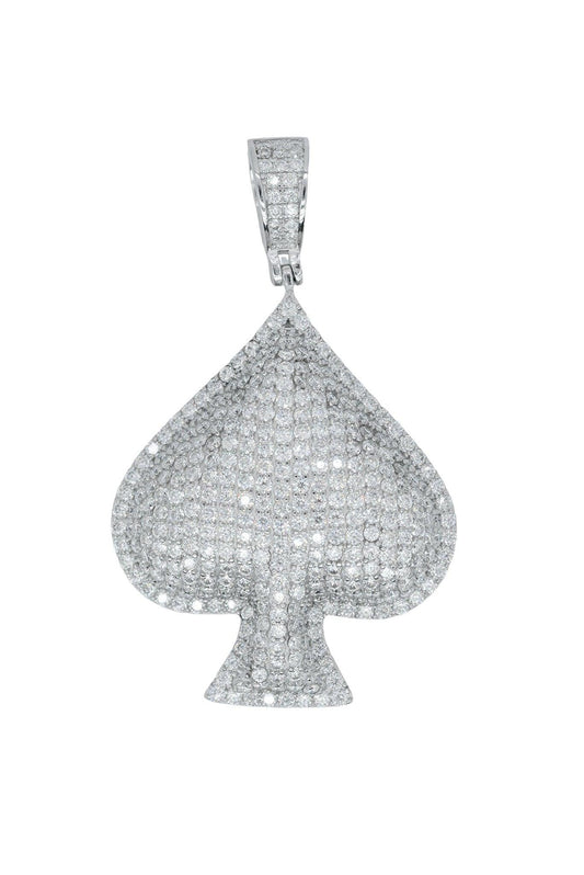 Round VVS Moissanite Diamond Spades Pendant - Agoradiant