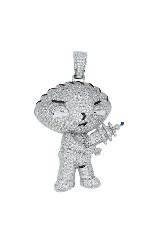 Round VVS Moissanite Diamond Stewie Pendant - Agoradiant