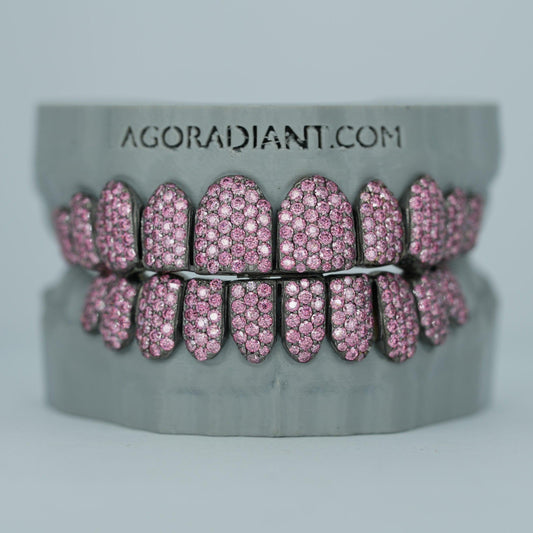 Valentine Pink VVS Moissanite Diamond Grillz - Agoradiant
