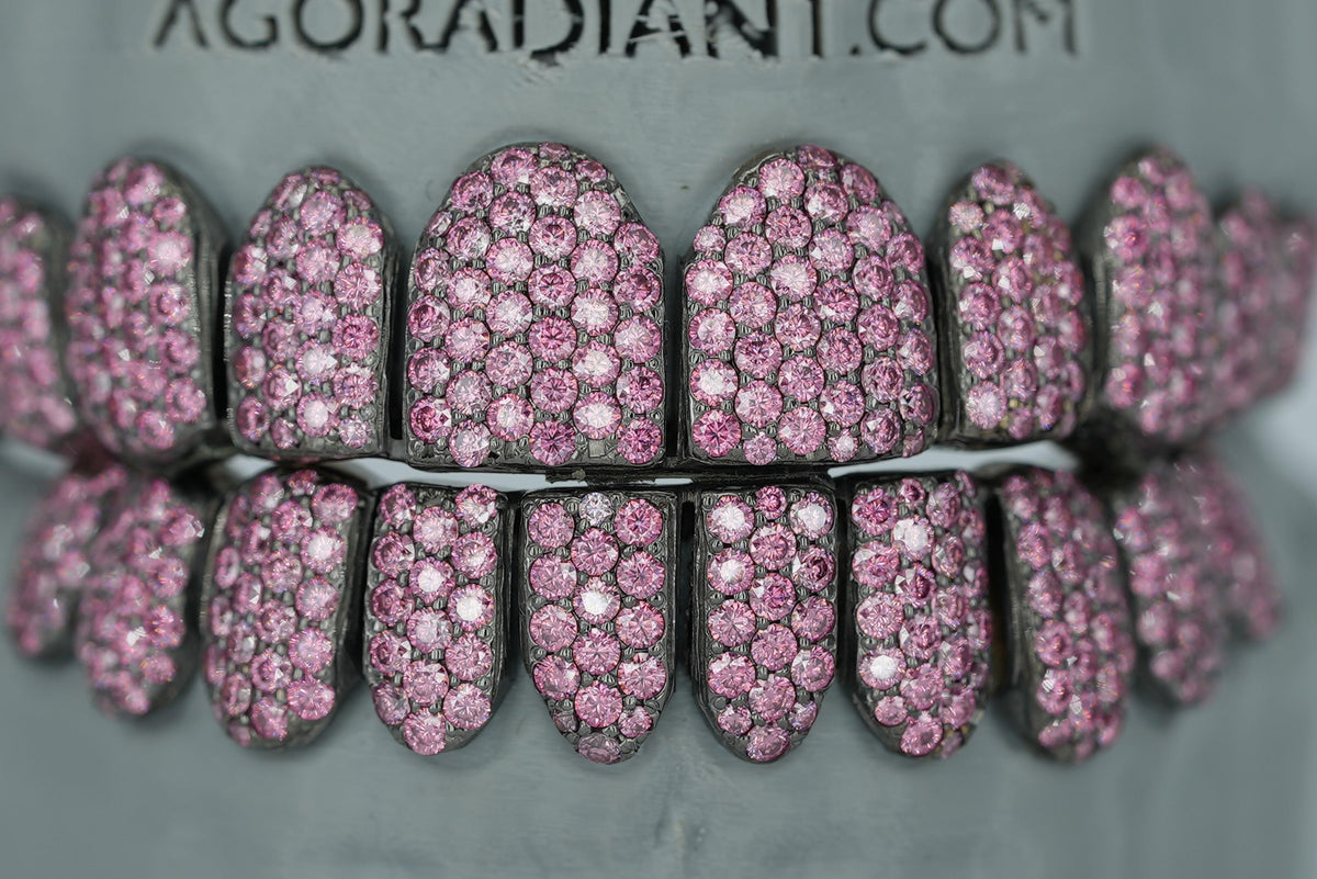 Valentine Pink VVS Moissanite Diamond Grillz - Agoradiant