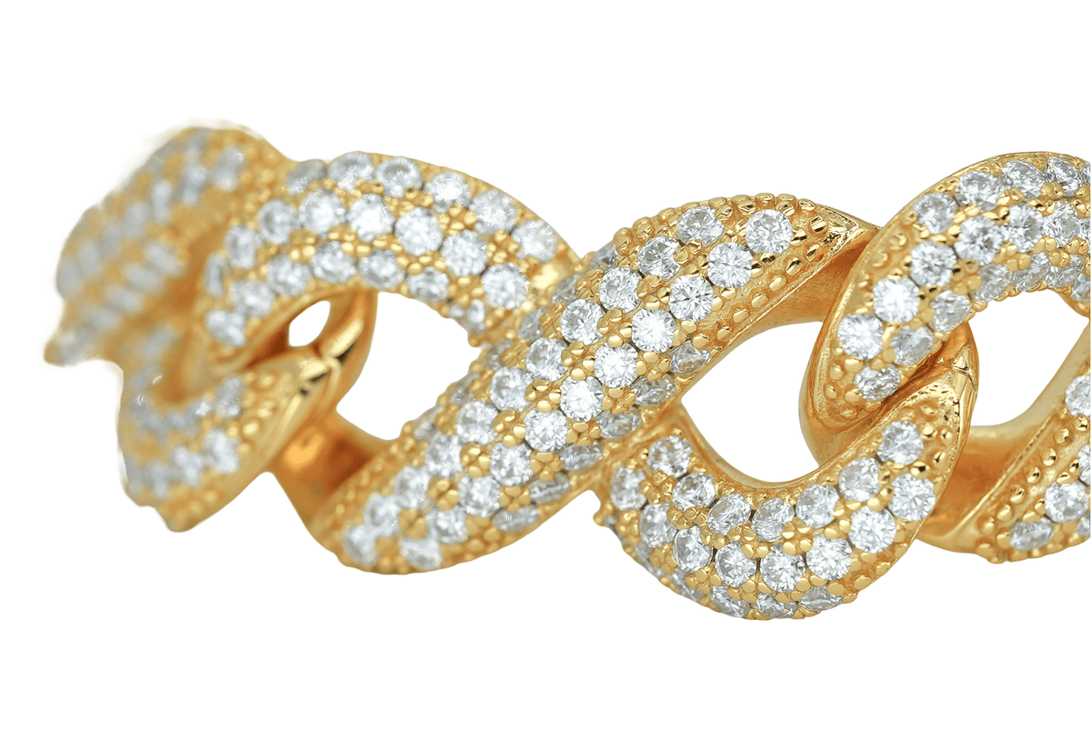 Yellow 16mm Round VVS Moissanite Diamond Infinity Cuban Bracelet - Agoradiant